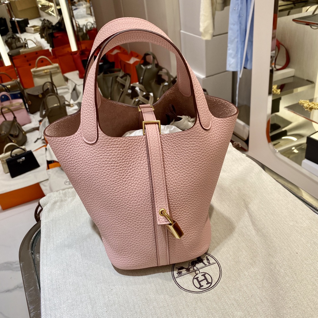 에르메스 피코탄 락18 핑크 금장